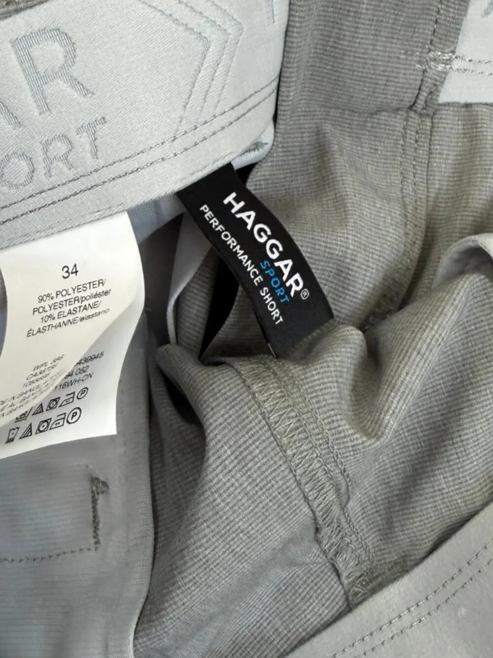 Haggar Sport Shorts Size 34 Waist NWT Gray Performance Action 4 Way Stretch Bra - Picture 3 of 4